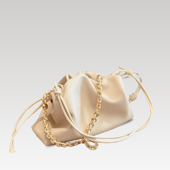 羅意威 雲朵包平紋牛皮袋 口抽繩